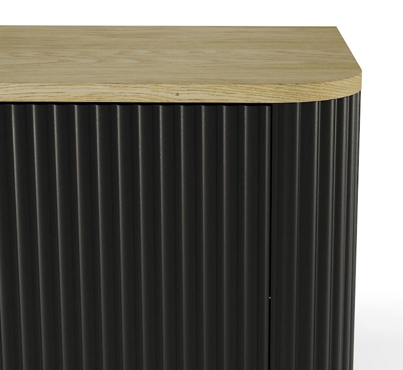 Szafka pod umywalkę Rivela z szufladą i ryflowanym frontem 80 cm czarny/dąb  - zdjęcie 7