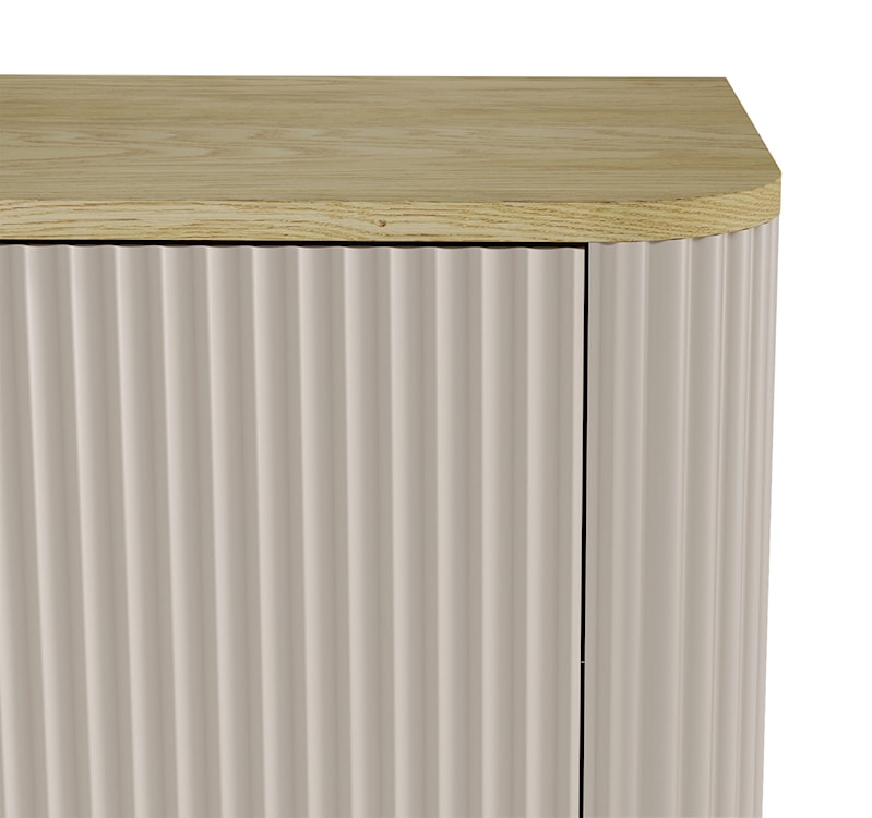 Szafka pod umywalkę Rivela z szufladą i ryflowanym frontem 80 cm kaszmir/dąb  - zdjęcie 7