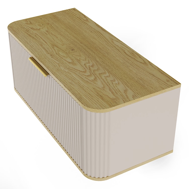 Szafka pod umywalkę Rivela z szufladą i ryflowanym frontem 80 cm kaszmir/dąb  - zdjęcie 6