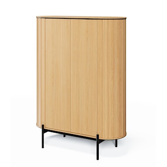 Komoda dwudrzwiowa Rotto wysoka z ryflami 107 cm dąb vincenza