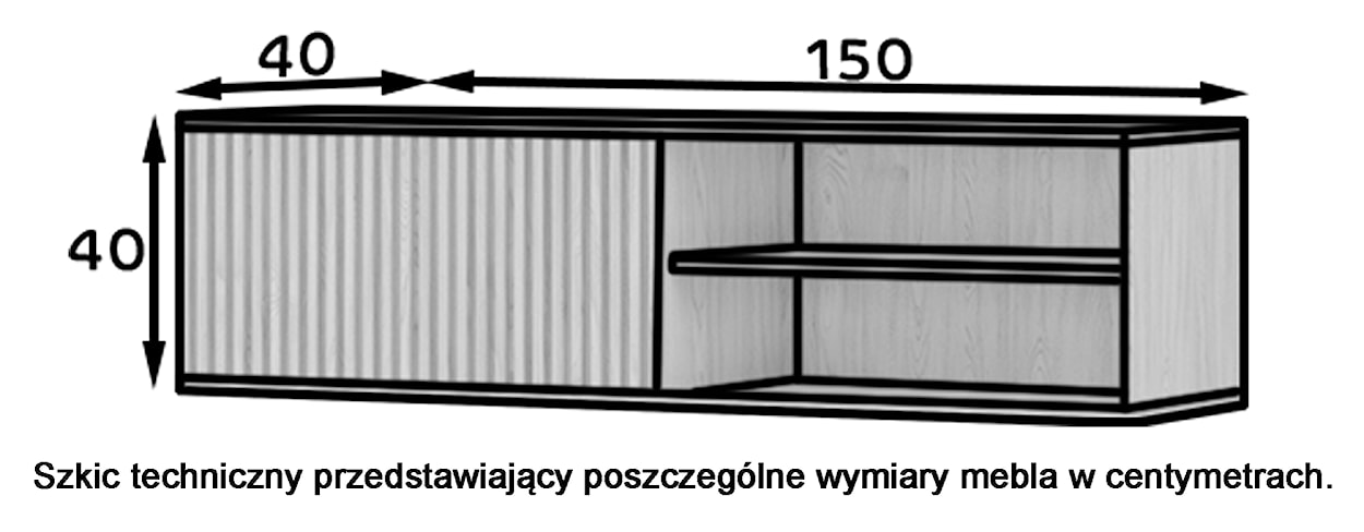 Szafka RTV wisząca Avelana 150 cm dąb artisan lamele  - zdjęcie 7