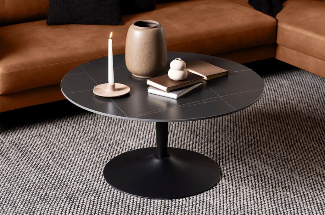 Stolik kawowy Roshly 90 cm czarny z powłoką ceramiczną  - zdjęcie 2