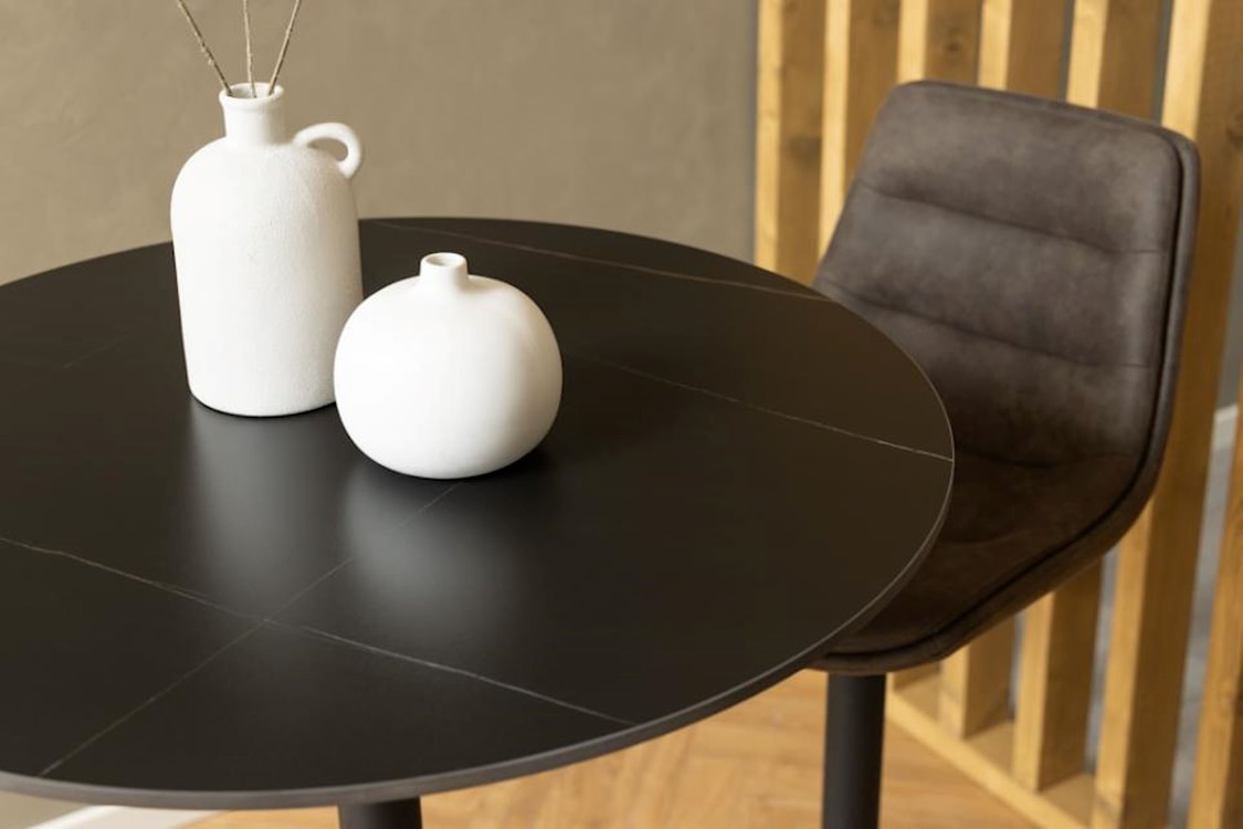 Stolik barowy Roshly 80x105 cm czarny z powłoką ceramiczną  - zdjęcie 2