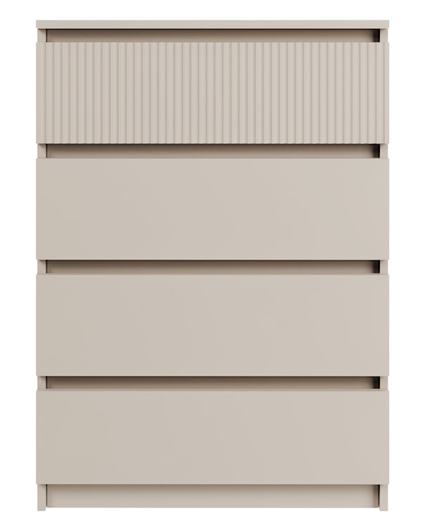 Komoda Sandia z czterema szufladami i ryflowanym frontem 70 cm kaszmir  - zdjęcie 5