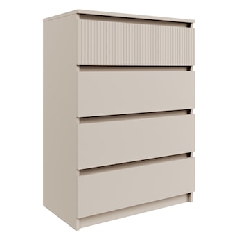 Komoda Sandia z czterema szufladami i ryflowanym frontem 70 cm kaszmir