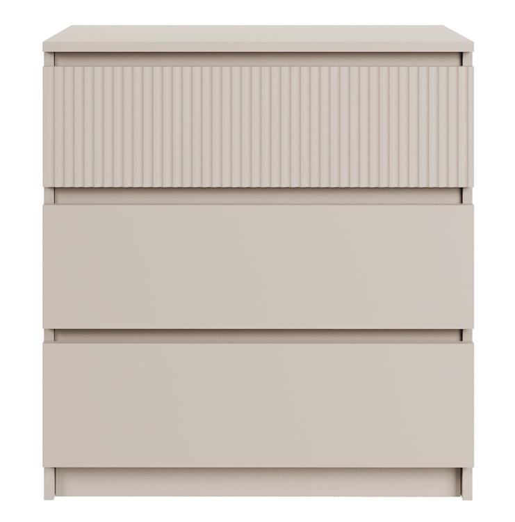 Komoda Sandia z trzema szufladami i ryflowanym frontem 70 cm kaszmir  - zdjęcie 4