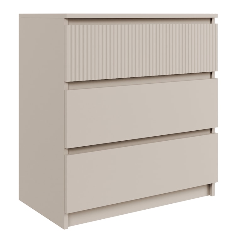 Komoda Sandia z trzema szufladami i ryflowanym frontem 70 cm kaszmir 