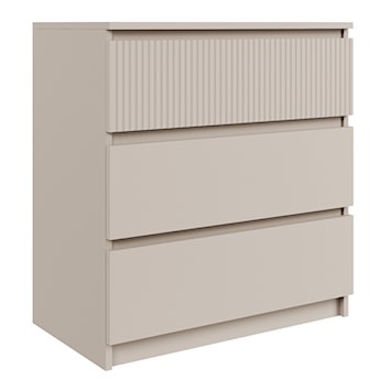 Komoda Sandia z trzema szufladami i ryflowanym frontem 70 cm kaszmir