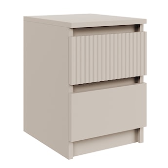 Szafka nocna Sandia z dwiema szufladami i ryflowanym frontem 30 cm kaszmir