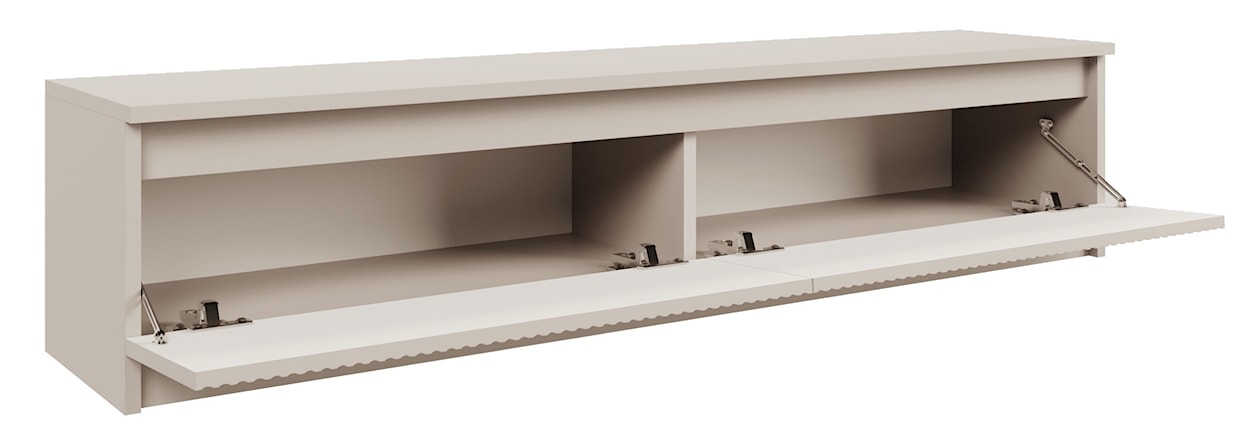 Szafka RTV dwudrzwiowa Sandia z ryflowanym frontem 139 cm kaszmir  - zdjęcie 3