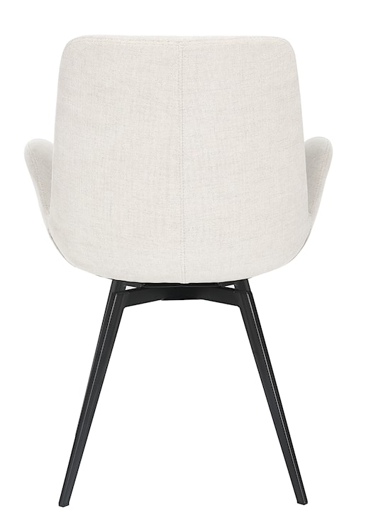 Krzesło tapicerowane obrotowe Halemal z podłokietnikami kremowy szenil  - zdjęcie 2