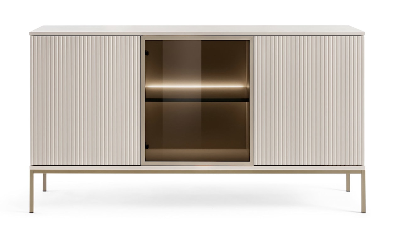 Komoda Tosena trzydrzwiowa z oświetleniem LED 154 cm Kaszmir  - zdjęcie 3