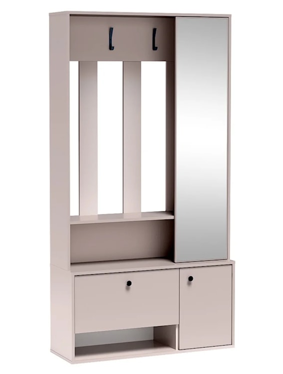 Garderoba do przedpokoju Spot z wieszakami i lustrem 100 cm kaszmir