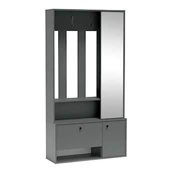 Garderoba do przedpokoju Spot z wieszakami i lustrem 100 cm ciemnozielony