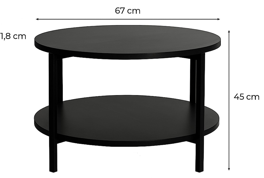 Stolik kawowy Tavello okragły 67 cm kaszmir z półką  - zdjęcie 5