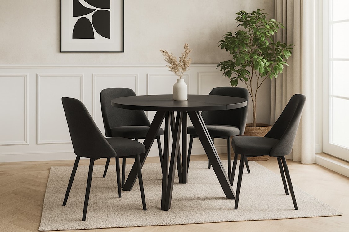 Stół rozkładany do jadalni Nuuvel 100-180x100 cm czarny  - zdjęcie 5