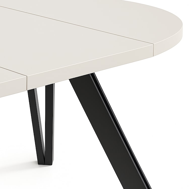 Stół rozkładany do jadalni Nuuvel 100-180x100 cm kaszmir z czarnymi nogami  - zdjęcie 2