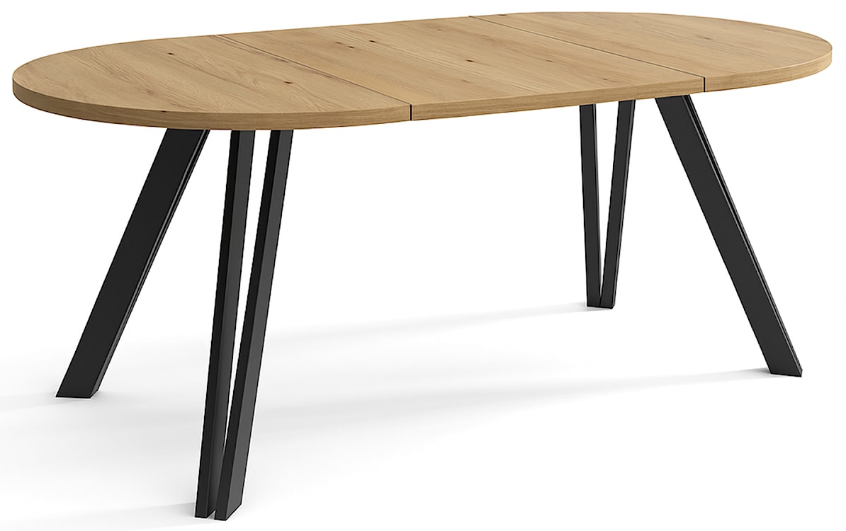 Stół rozkładany do jadalni Nuuvel 100-180x100 cm dąb artisan z czarnymi nogami  - zdjęcie 2