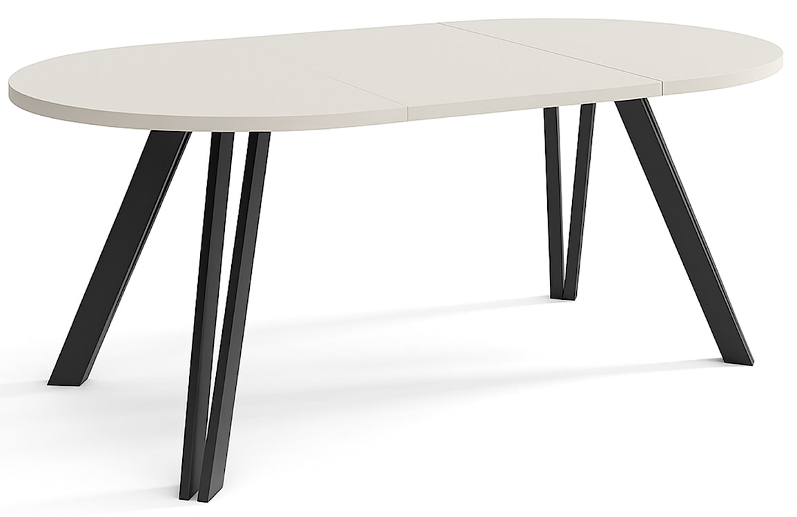 Stół rozkładany do jadalni Nuuvel 100-180x100 cm kaszmir z czarnymi nogami 