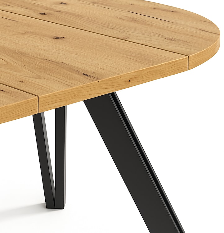 Stół rozkładany do jadalni Nuuvel 100-180x100 cm dąb artisan z czarnymi nogami  - zdjęcie 4