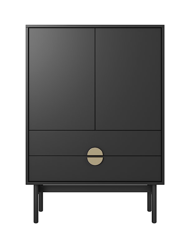 Komoda wysoka Stoon z szufladami 85 cm Czarna  - zdjęcie 4