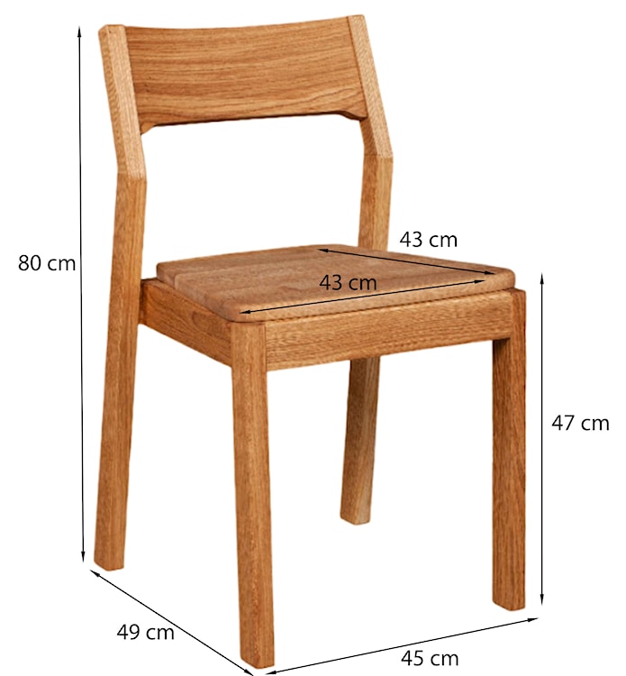Zestaw dwóch krzeseł drewnianych Suomi dąb naturalny  - zdjęcie 6