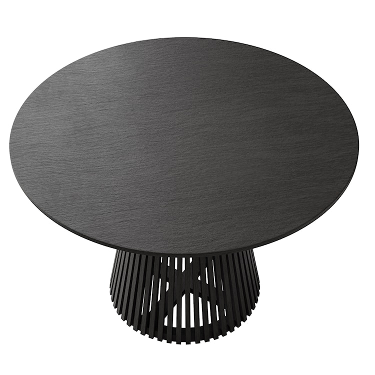 Stół okrągły Envisin średnica 120 cm dąb czarny lamele  - zdjęcie 4
