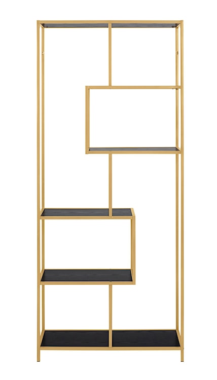 Regał niesymetryczny Seaford 185 cm złoty/czarny  - zdjęcie 3