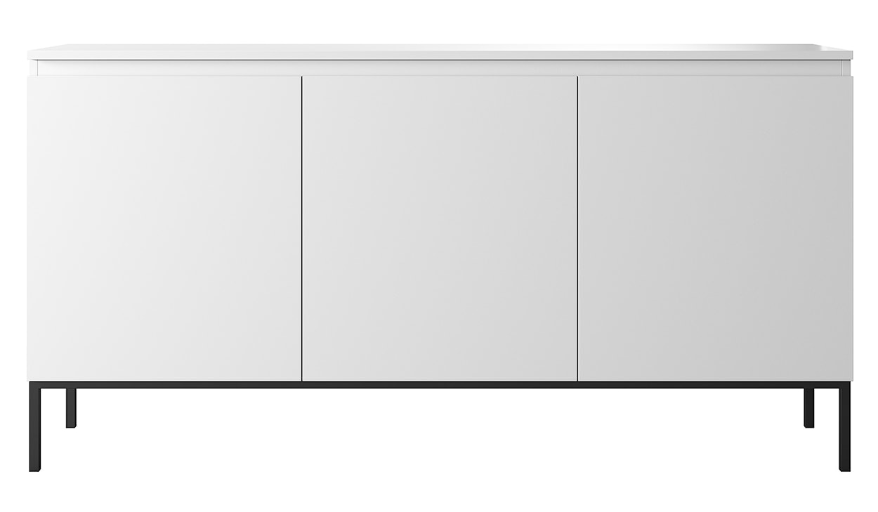 Komoda trzydrzwiowa Bemmi 150 cm biała z czarnymi nogami  - zdjęcie 5
