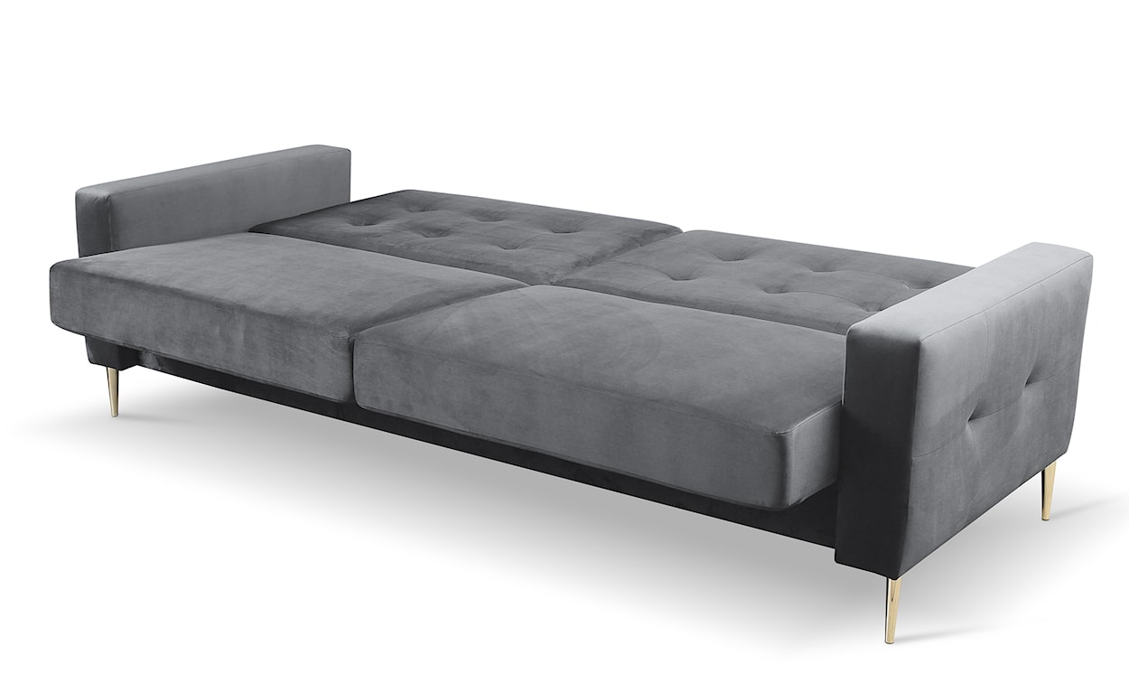Komplet wypoczynkowy Santi sofa i dwa fotele szary w tkaninie hydrofobowej nogi złote  - zdjęcie 9
