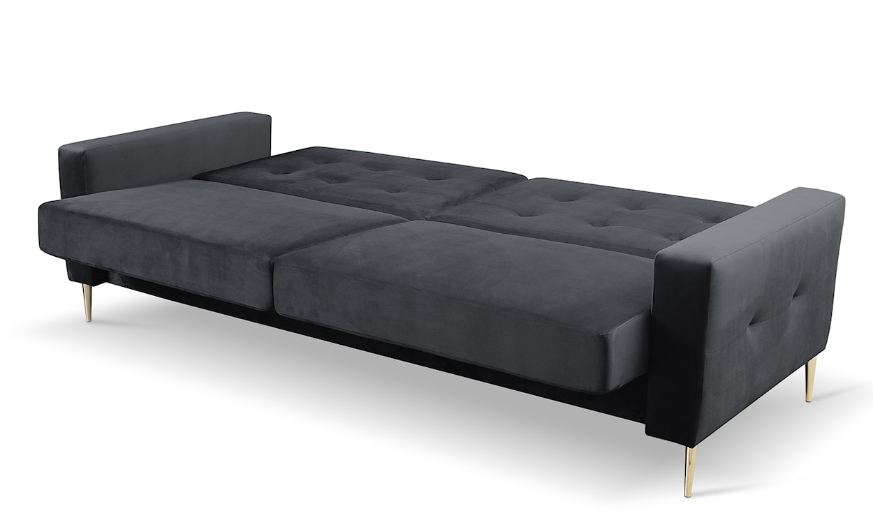 Komplet wypoczynkowy Santi sofa i dwa fotele ciemnoszary w tkaninie hydrofobowej nogi złote  - zdjęcie 9