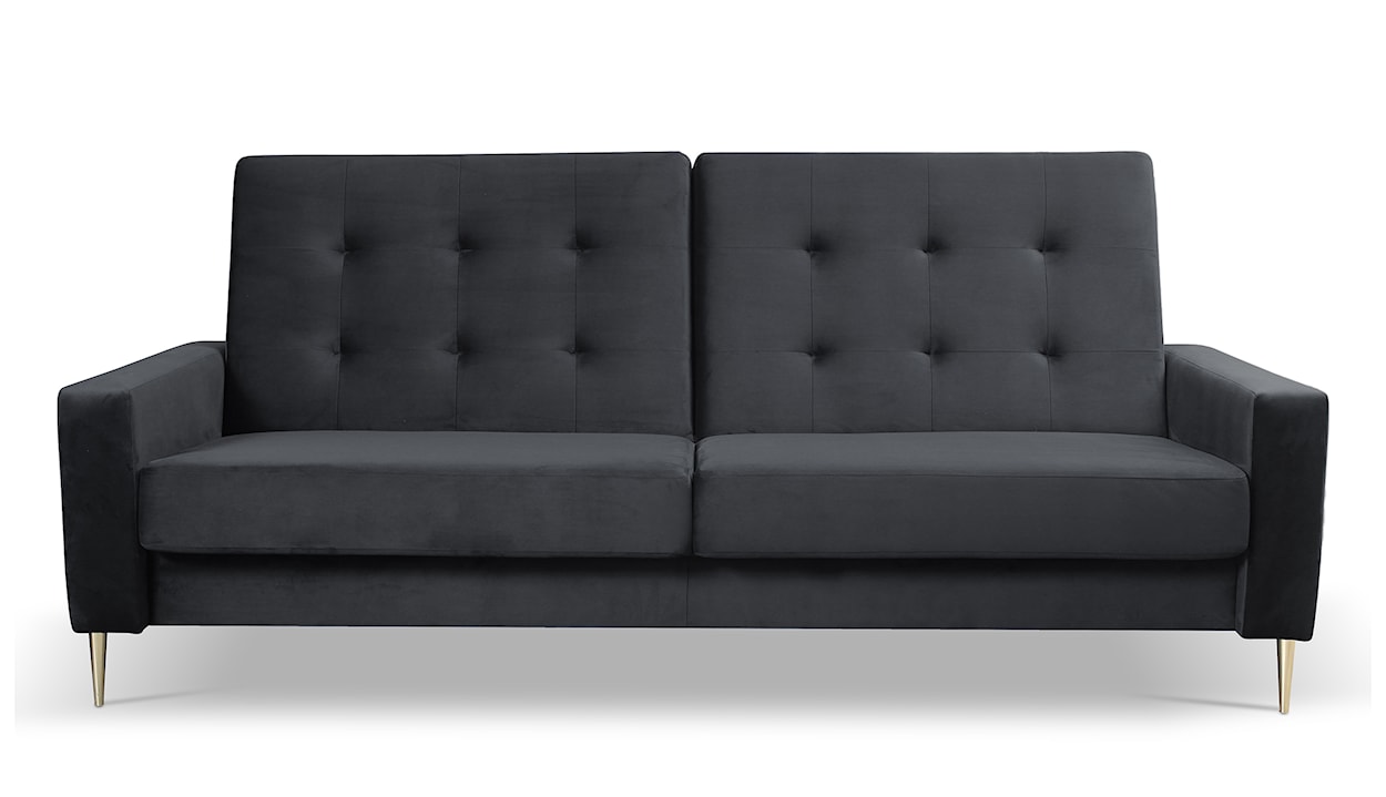 Komplet wypoczynkowy Santi sofa i dwa fotele ciemnoszary w tkaninie hydrofobowej nogi złote  - zdjęcie 3