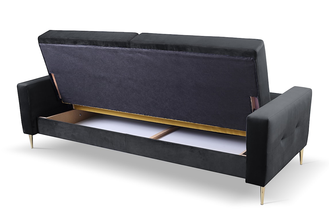 Komplet wypoczynkowy Santi sofa i dwa fotele ciemnoszary w tkaninie hydrofobowej nogi złote  - zdjęcie 8