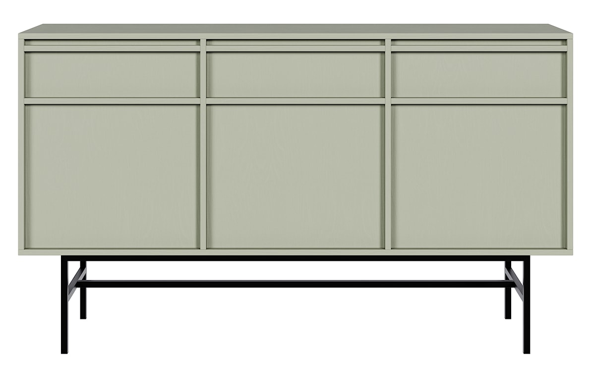 Komoda trzydrzwiowa Evo z szufladami i stelażem 154 cm Szałwiowy  - zdjęcie 5