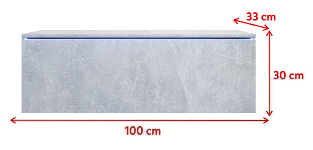 Szafka RTV Skylara z LED 100 cm Beton   - zdjęcie 6