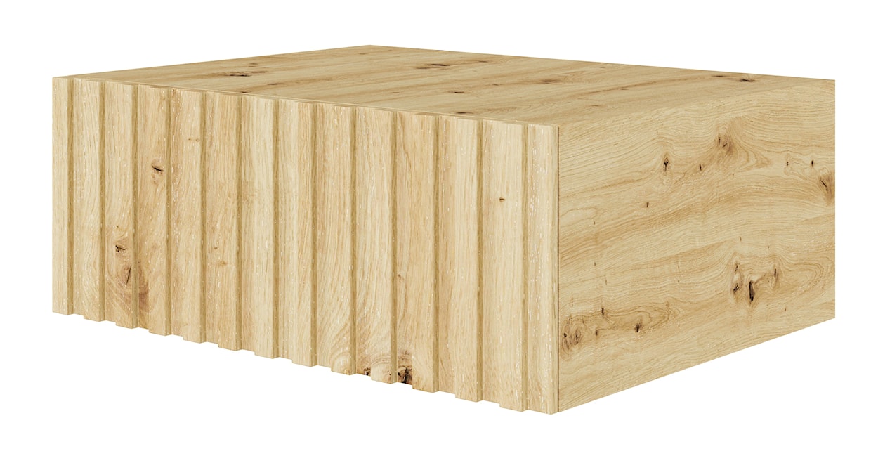 Szafka nocna wisząca Telire 50 cm z szufladą i lamelowym frontem dąb artisan