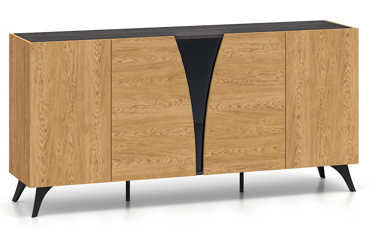Komoda pięciodrzwiowa Toscania 170 cm dąb baltic dune/jesion portland czarny 