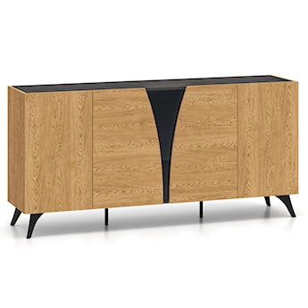 Komoda pięciodrzwiowa Toscania 170 cm dąb baltic dune/jesion portland czarny
