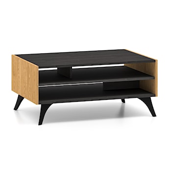 Stolik kawowy Toscania z półkami 60x90 xm dąb baltic dune/jesion portland czarny