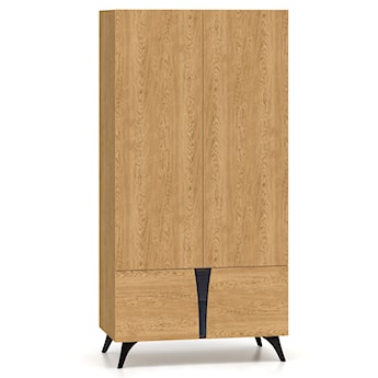 Szafa czterodrzwiowa Toscania z drążkiem i półkami 95 cm dąb baltic dune/jesion portland czarny