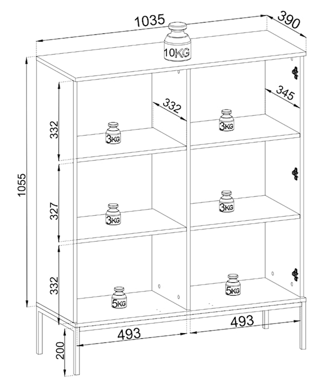 Witryna Tosena dwudrzwiowa z oświetleniem LED 104 cm Czarny/Dąb wotan  - zdjęcie 8