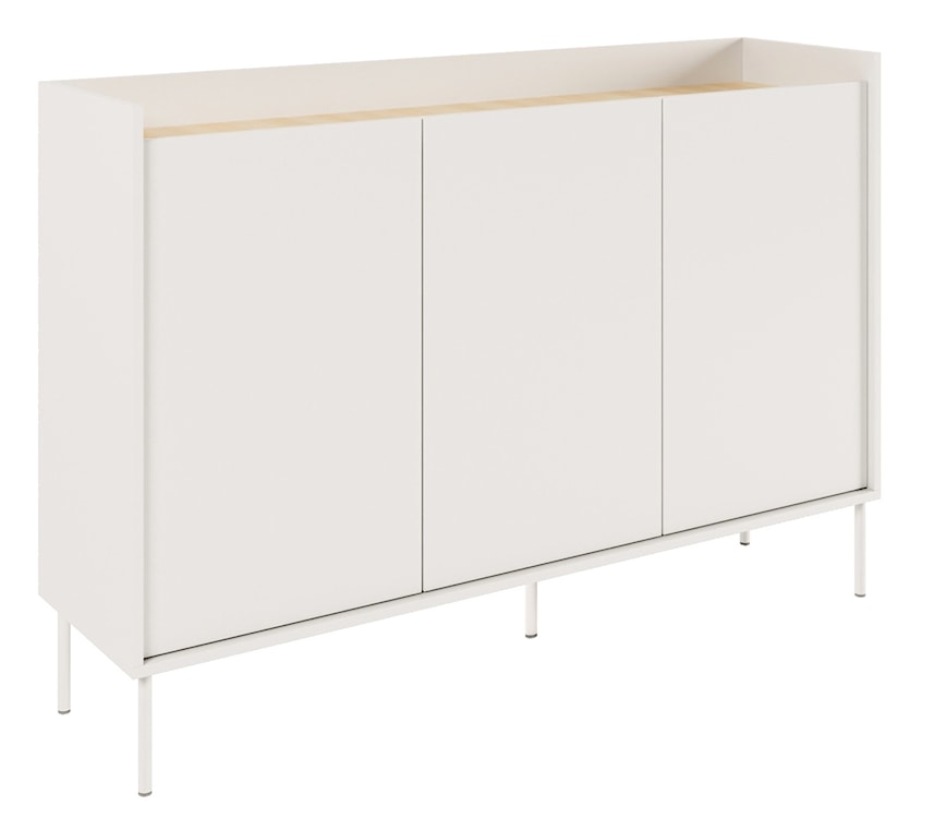 Komoda trzydrzwiowa Tovi 140 cm biała/dąb lindberg 