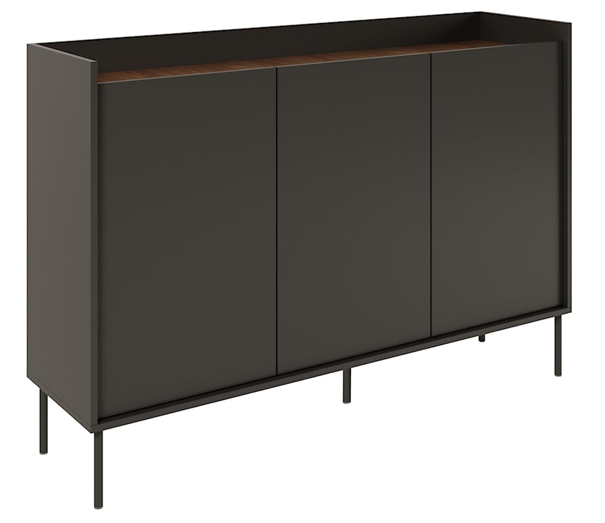 Komoda trzydrzwiowa Tovi 140 cm czarny/orzech wisconsin