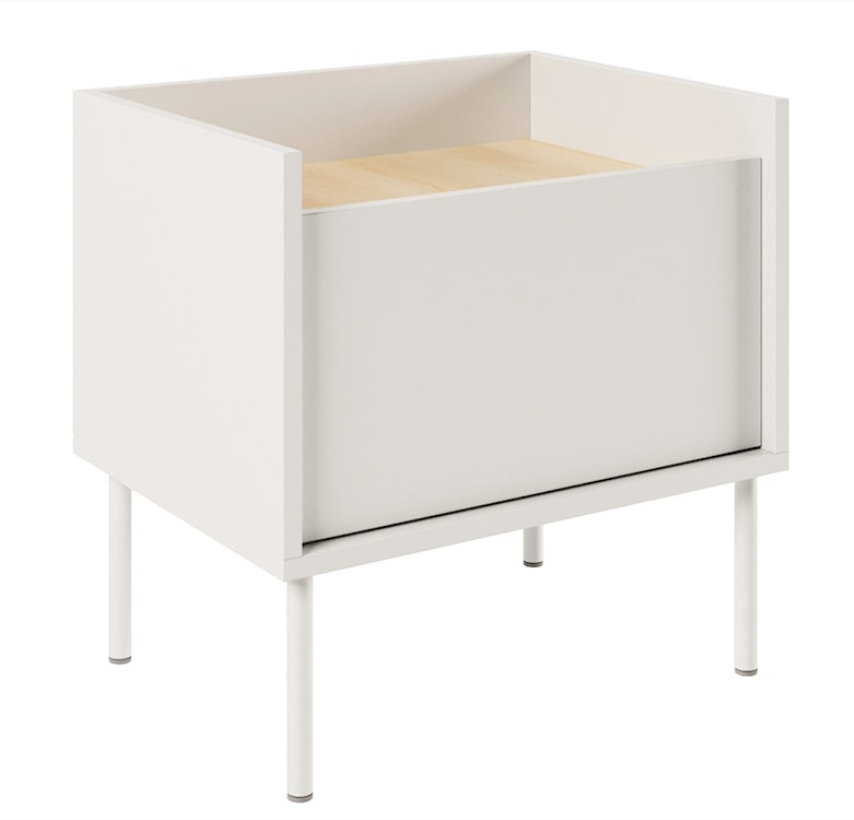 Szafka nocna Tovi jednodrzwiowa 50 cm biała/dąb lindberg 