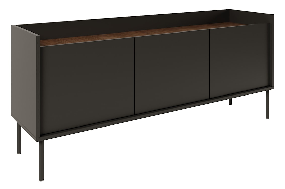 Szafka RTV Tovi trzydrzwiowa 140 cm czarny/orzech wisconsin 