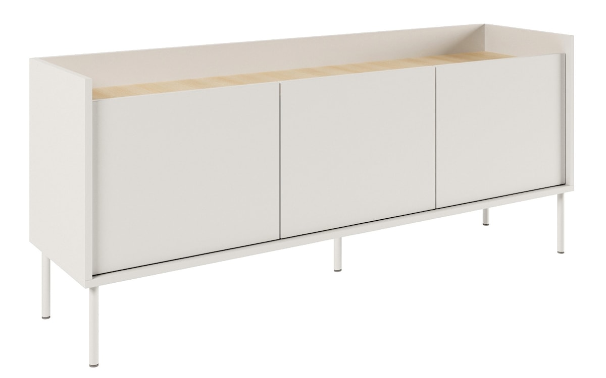 Szafka RTV Tovi trzydrzwiowa 140 cm biała/dąb lindberg 