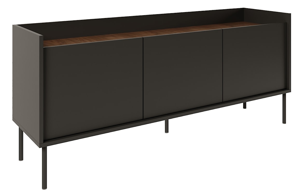 Szafka RTV Tovi trzydrzwiowa 140 cm czarny/orzech wisconsin