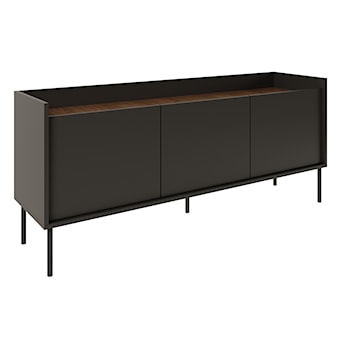 Szafka RTV Tovi trzydrzwiowa 140 cm czarny/orzech wisconsin