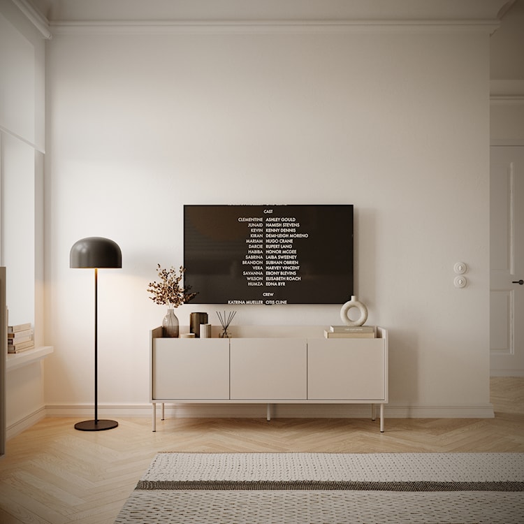 Szafka RTV Tovi trzydrzwiowa 140 cm kaszmir/dąb lindberg  - zdjęcie 6