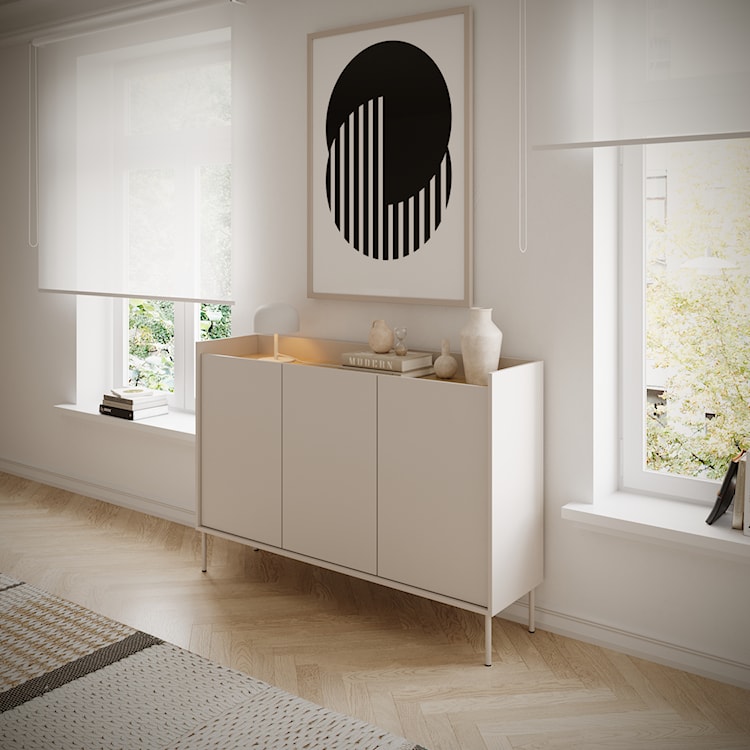 Komoda trzydrzwiowa Tovi 140 cm kaszmir/dąb lindberg  - zdjęcie 2
